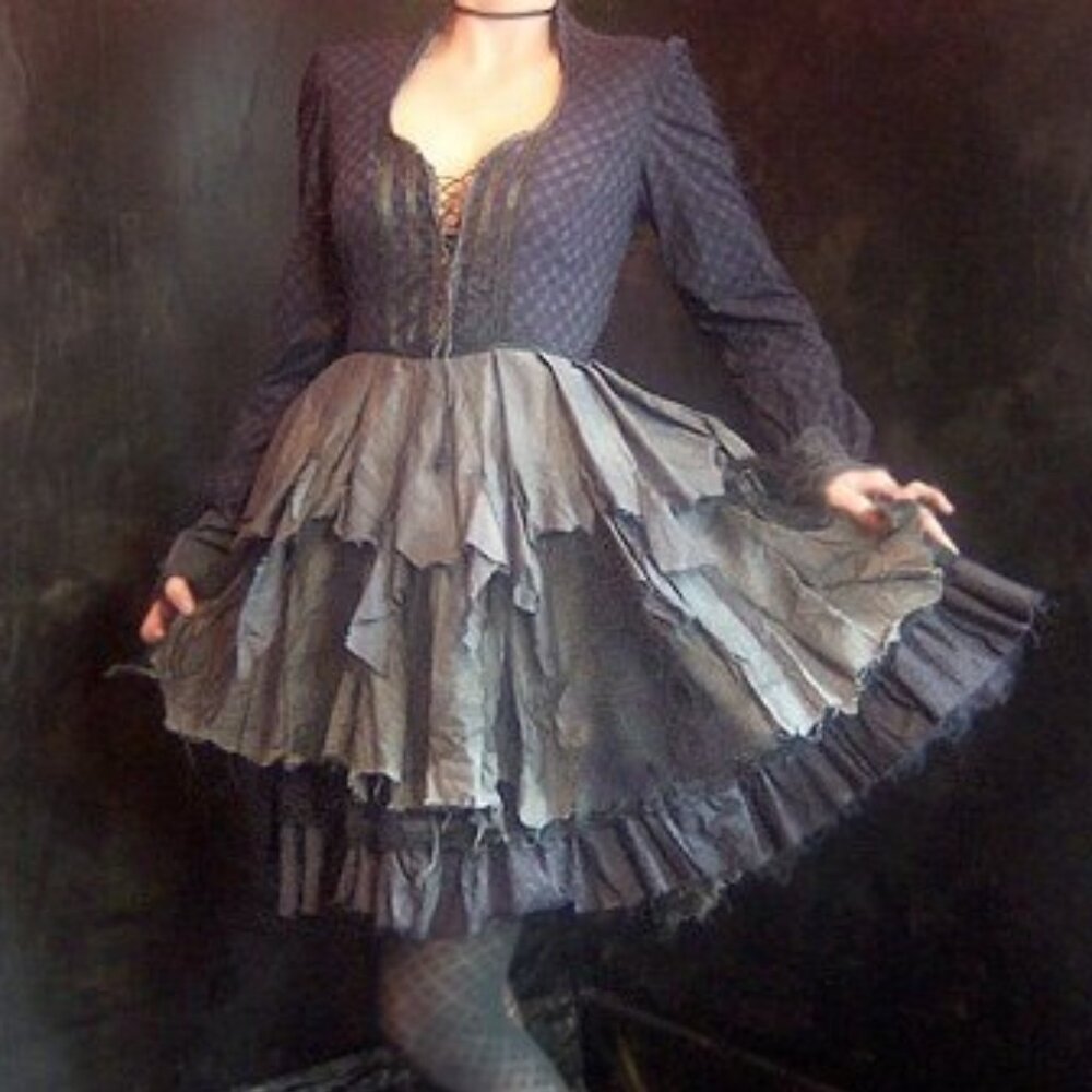 Wearydrearies Distressed Burning Man Fairy Dress with Corsetted Bodice